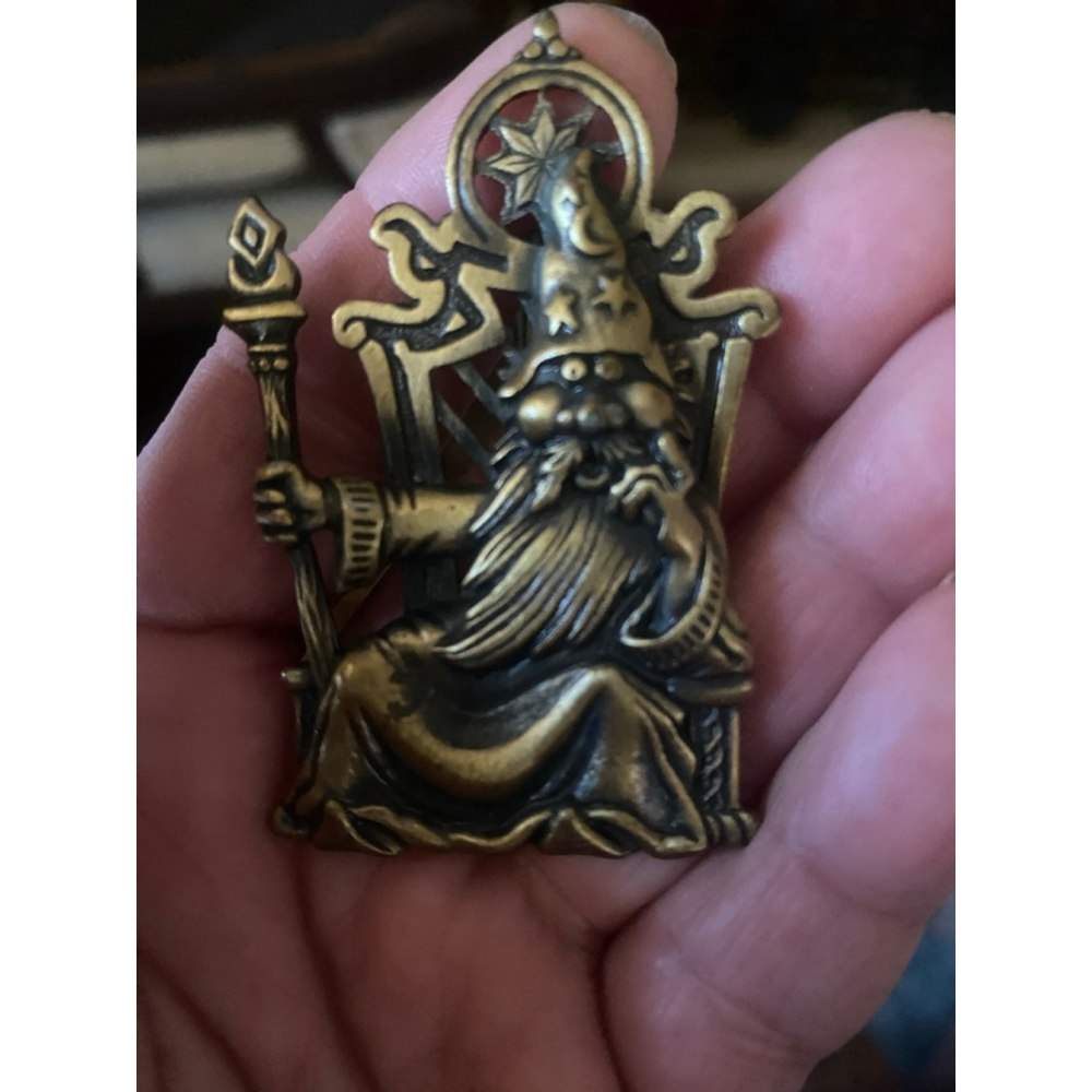 Women's vintage signed JJ Bronze Wizard Brooch